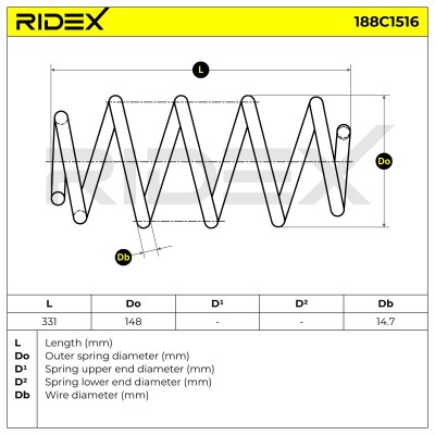 Suspension Spring RIDEX 188C1516 188C1516 - photo 4