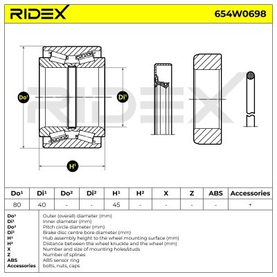Wheel Bearing RIDEX 654W0698 654W0698 - photo 7