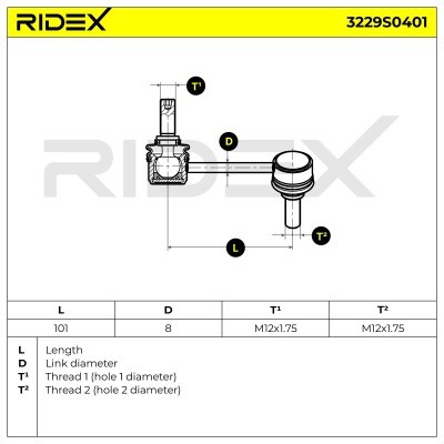 Stabilizer Link RIDEX 3229S0401 3229S0401 - photo 6