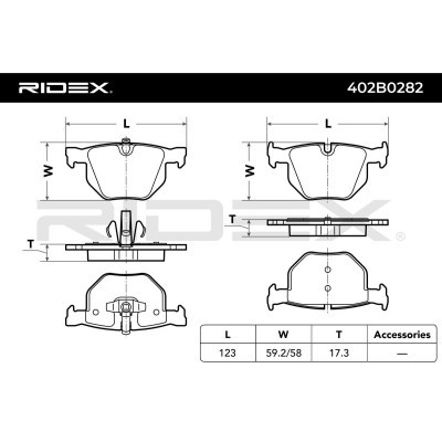 Brake Pads Set RIDEX 402B0282 402B0282 - photo 3