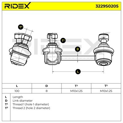 Stabilizer Link RIDEX 3229S0205 3229S0205 - photo 7