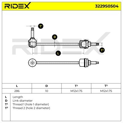 Stabilizer Link RIDEX 3229S0504 3229S0504 - photo 5