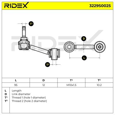 Stabilizer Link RIDEX 3229S0025 3229S0025 - photo 6