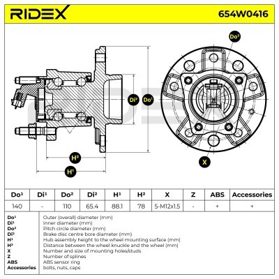 Wheel Bearing RIDEX 654W0416 654W0416 - photo 2