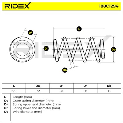 Suspension Spring RIDEX 188C1294 188C1294 - photo 4
