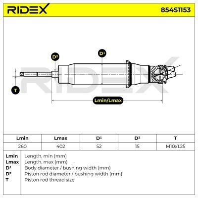 Shock Absorber RIDEX 854S1153 854S1153 - photo 6
