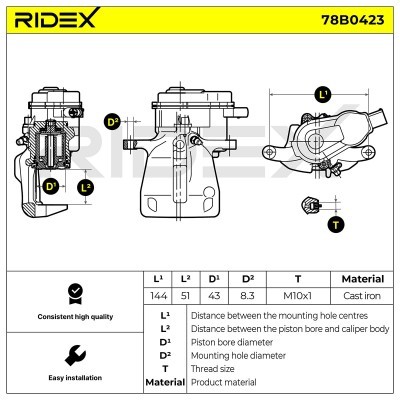 Brake Caliper RIDEX 78B0423 78B0423 - photo 7