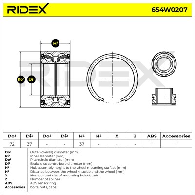 Wheel Bearing RIDEX 654W0207 654W0207 - photo 3