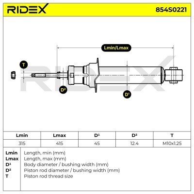 Shock Absorber RIDEX 854S0221 854S0221 - photo 8