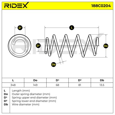 Suspension Spring RIDEX 188C0204 188C0204 - photo 5