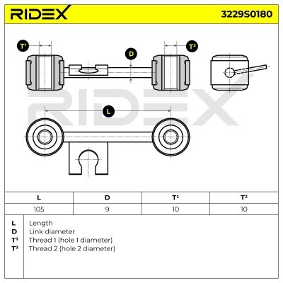 Stabilizer Link RIDEX 3229S0180 3229S0180 - photo 6