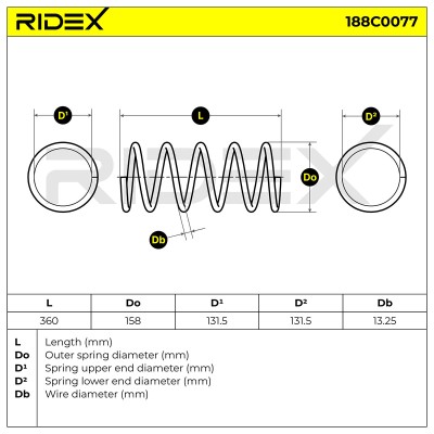 Suspension Spring RIDEX 188C0077 188C0077 - photo 5