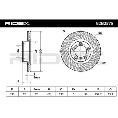 Brake Disc RIDEX 82B2575 82B2575 - photo 2