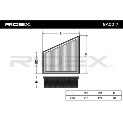 Air Filter RIDEX 8A0017 8A0017 - photo 6
