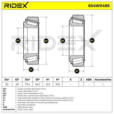 Wheel Bearing RIDEX 654W0485 654W0485 - photo 3