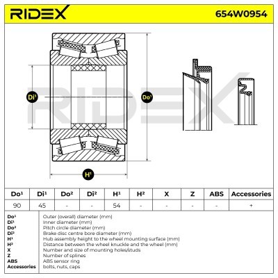 Wheel Bearing RIDEX 654W0954 654W0954 - photo 5