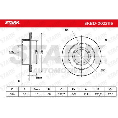 Brake Disc Stark SKBD-0022116 SKBD-0022116 - photo 5