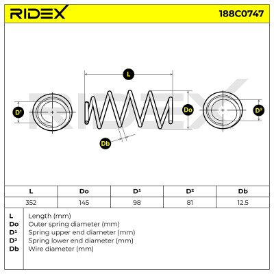 Suspension Spring RIDEX 188C0747 188C0747 - photo 5