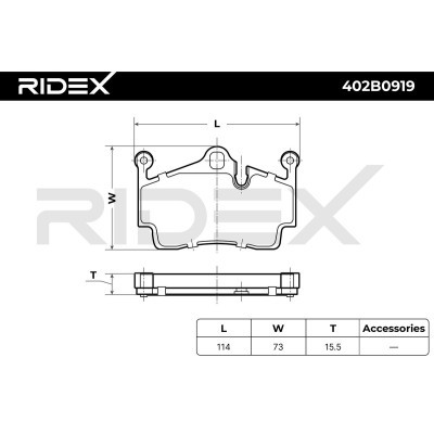 Brake Pads Set RIDEX 402B0919 402B0919 - photo 7