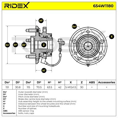 Wheel Bearing RIDEX 654W1180 654W1180 - photo 6