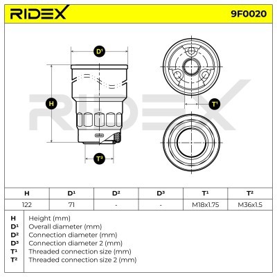 Fuel Filter RIDEX 9F0020 9F0020 - photo 5