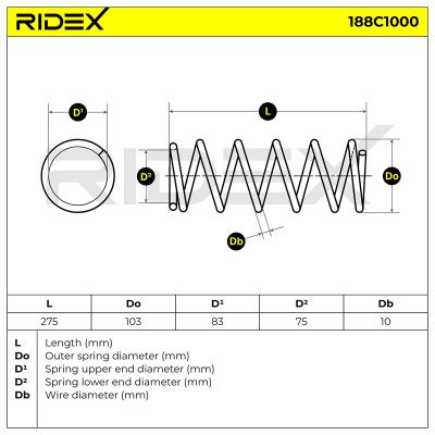 Suspension Spring RIDEX 188C1000 188C1000 - photo 5