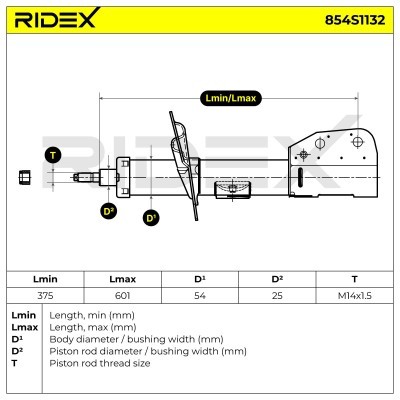 Shock Absorber RIDEX 854S1132 854S1132 - photo 8