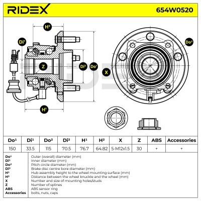 Wheel Bearing RIDEX 654W0520 654W0520 - photo 3
