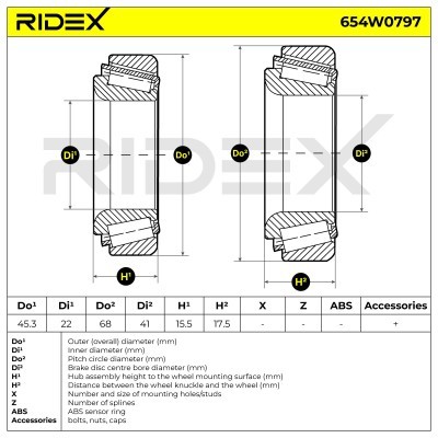 Wheel Bearing RIDEX 654W0797 654W0797 - photo 5