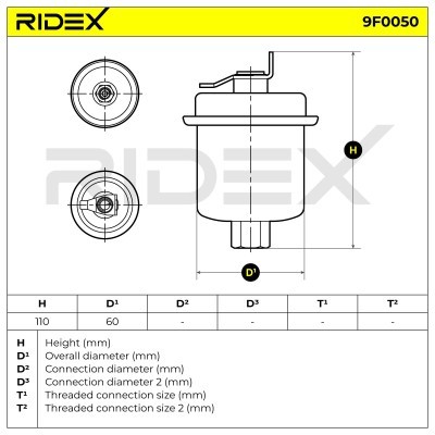 Fuel Filter RIDEX 9F0050 9F0050 - photo 5