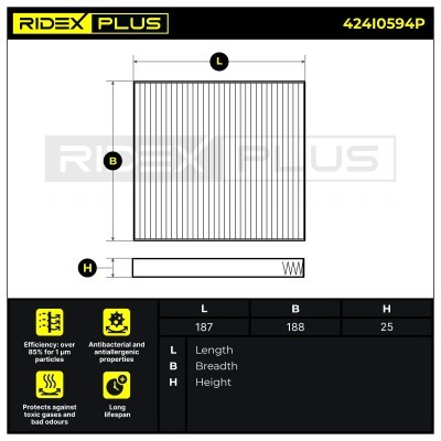 Cabin Air Filter RIDEX 424I0594P 424I0594P - photo 7