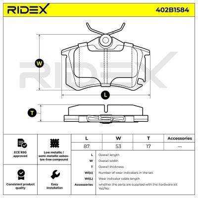 Brake Pads Set RIDEX 402B1584 402B1584 - photo 6