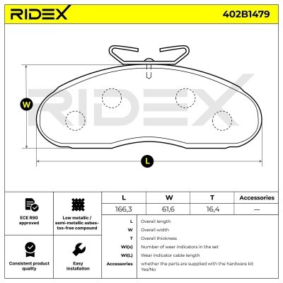 Brake Pads Set RIDEX 402B1479 402B1479 - photo 6