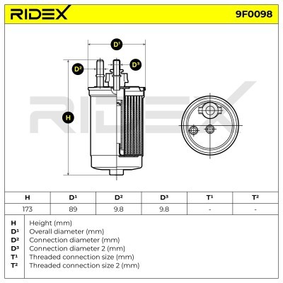 Fuel Filter RIDEX 9F0098 9F0098 - photo 7