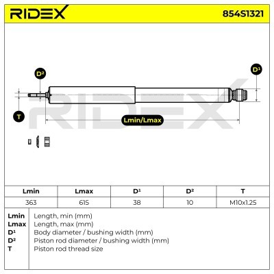 Shock Absorber RIDEX 854S1321 854S1321 - photo 6