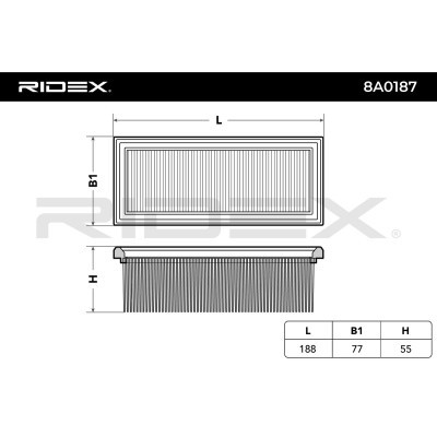 Air Filter RIDEX 8A0187 8A0187 - photo 3