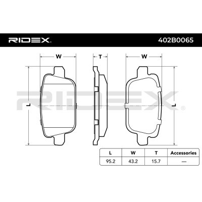 Brake Pads Set RIDEX 402B0065 402B0065 - photo 3