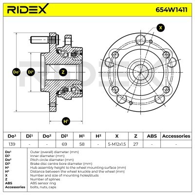 Wheel Bearing Kit RIDEX 654W1411 654W1411 - photo 6