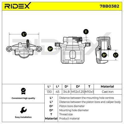 Brake Caliper RIDEX 78B0382 78B0382 - photo 6