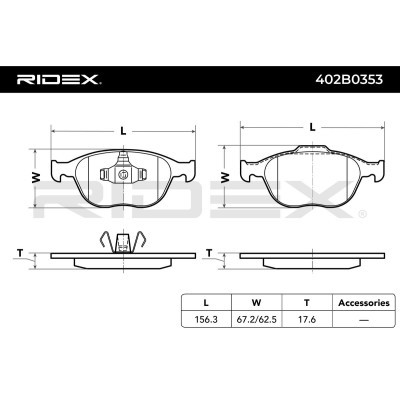 Brake Pads Set RIDEX 402B0353 402B0353 - photo 3