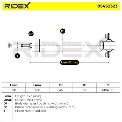 Shock Absorber RIDEX 854S2323 854S2323 - photo 8