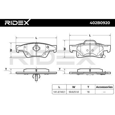 Brake Pads Set RIDEX 402B0920 402B0920 - photo 8