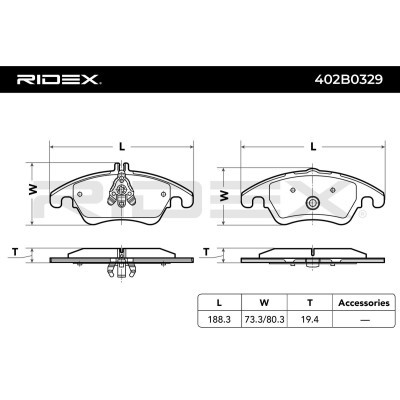 Brake Pads Set RIDEX 402B0329 402B0329 - photo 2