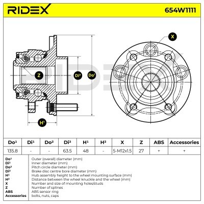 Wheel Bearing Kit RIDEX 654W1111 654W1111 - photo 9