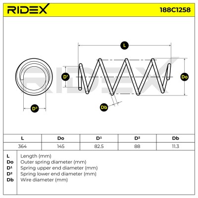 Suspension Spring RIDEX 188C1258 188C1258 - photo 5