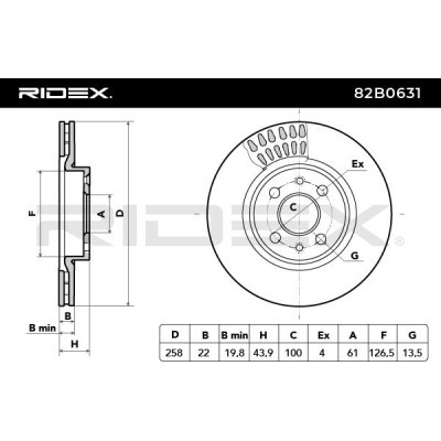 Brake Disc RIDEX 82B0631 82B0631 - photo 3