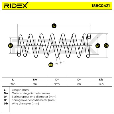 Suspension Spring RIDEX 188C0421 188C0421 - photo 5