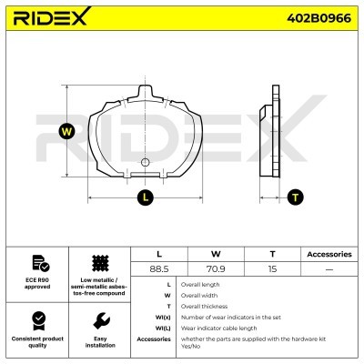 Brake Pads Set RIDEX 402B0966 402B0966 - photo 4