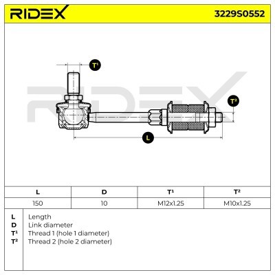 Stabilizer Link RIDEX 3229S0552 3229S0552 - photo 6