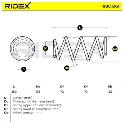 Suspension Spring RIDEX 188C1261 188C1261 - photo 6